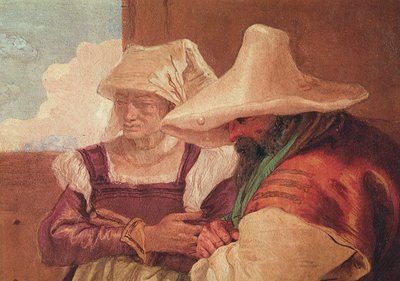 Detail of the shepherds from Angelica and Medoro with the Shepherds, 1757 by Giovanni Battista Tiepolo